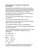 ANÁLISIS SOBRE LAS VARIABLES, LAS REGLAS DE DECLARACIÓN