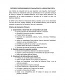 CRITERIOS CONTEMPORANEOS DE EVALUACION DE LA EDUCACION FISICA