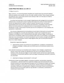 DIAGNOSTICO DE MERCADOS (CASO PRACTICO). Página 1