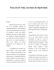 Proyecto de Vida, con tintes de objetividad. Página 1