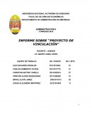 INFORME SOBRE “PROYECTO DE VINCULACIÓN”