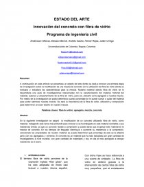ESTADO DEL ARTE Innovación del concreto con fibra de vidrio Programa de ingeniería civil. Página 1