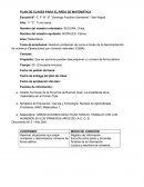 Plan de clase para Matemática