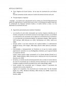 Articulo cientifico.Registros de Escala Century- de las tasas de crecimiento de coral indican que factores estresantes locales reducen el umbral de tolerancia térmica del coral