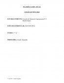 Planificación Matemática Primer año