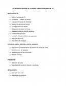 Actividades Gestión de clientes / mercados especiales