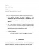 SOLICITUD PARA LA APROBACIÓN DE MI TRABAJO DE GRADUACIÓN
