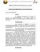 RESOLUCION ADMINISTRATIVA
