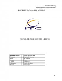 Proyecto final. Mejorar los procesos de control de Insumos y registro de los trabajadores. Página 1