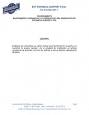 PROCEDIMIENTO MANTENIMIENTO PREVENTIVO Y/O CORRECTIVO PARA EQUIPOS DE ESP TECHNICAL SUPPORT LTDA