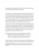 ¿Qué papel asume la pedagogía de Paulo Freire, en la construcción de sujetos políticos desde la infancia, en relación con la pobreza?
