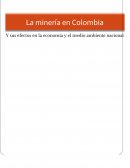Ejemplo de La mineria en COlombia y sus impactos a la economia y el ambiente