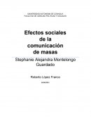 Una de las tareas principales de los medios de masa es mantener el status quo, es la televisión la que tiene mayor influencia sobre las personas .
