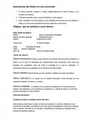 Importancia del dinero en una economía