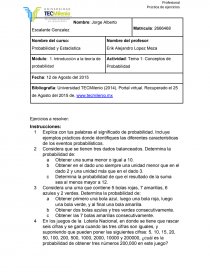 Tema 1: Conceptos de Probabilidad. Página 1