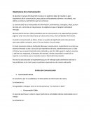 Importancia de la Comunicación