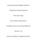 Aditivos alimenticios. Metodología