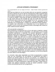 ¿POR QUÉ APRENDER A PROGRAMAR?. Página 1