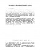 TRANSPORTE PÚBLICO EN LA CIUDAD DE MEXICO