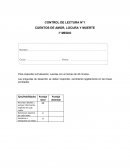 CONTROL DE LECTURA N°1 CUENTOS DE AMOR, LOCURA Y MUERTE