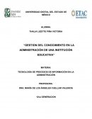Gestion del conocimiento en la administración de una institución educativa