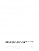 MEMORIA DESCRIPTIVA DE PROYECTO DE INVERSIÓN PARA PLANTA DE TRATAMIENTO DE SALMUERAS DE A.D.I.A.D.A