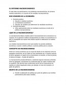 EL ENTORNO MACROECONOMICO DOS VISIONES DE LA ECONOMÌA