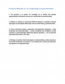 Proyecto Modular IV. La modernidad y posmodernidad