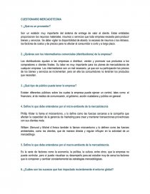 CUESTIONARIO MERCADOTECNIA ¿Qué es un proveedor?. Página 1