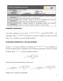 FUNCIÓN CUADRÁTICA NATURALEZA DE LAS SOLUCIONES DE LA ECUACIÓN DE 2º GRADO