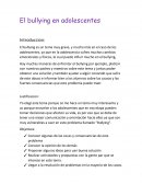 El bullying en adolescentes ensayo