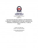 Actualización del manual de procesos clínicos y administrativos del servicio de Urgencia Pediátrica Hospital y CRS El Pino