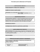Formulario de elaboración de proyectos
