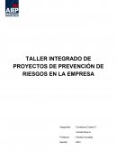 Proyecto TALLER INTEGRADO DE PROYECTOS DE PREVENCIÓN DE RIESGOS EN LA EMPRESA