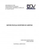 SINTESÍS DE LA PELÍCULA ESCRITORES DE LIBERTAD