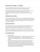 PASOS PARA OTORGAR CREDITO