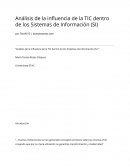 Análisis de la influencia de la TIC dentro de los Sistemas de Información (SI)