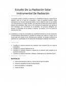 Estudio De La Radiación Solar Instrumental De Radiación