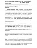 JUICIO: CONTROVERSIAS SOBRE EL ESTADO CIVIL DE LAS PERSONAS Y DEL DERECHO FAMILIAR.