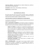 TALLER DEL ARTÍCULO:” CARACTERIZACIÓN DEL PROCESO PRODUCTIVO, LOGÍSTICO Y REGULATORIO DE LOS MEDICAMENTOS”