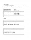 PRODUCTOS NOTABLES: Representan casos de interés de multiplicación de polinomios.