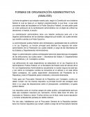 FORMAS DE ORGANIZACIÓN ADMINISTRATIVA (ANALISIS)