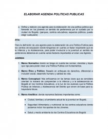 ELABORACION AGENDA POLITICAS PUBLICAS. Página 1
