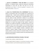 Universidad y conocimiento. ¿QUE ES LA UNIVERSIDAD Y PARA QUE SIRVE?