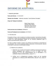 Informe de auditoría. Página 1
