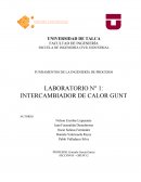 FUNDAMENTOS DE LA INGENIERÍA DE PROCESOS LABORATORIO N° 1: INTERCAMBIADOR DE CALOR GUNT