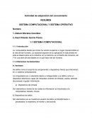 RESUMEN SISTEMA COMPUTACIONAL Y SISTEMA OPERATIVO