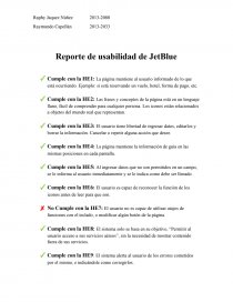 Reporte a Web JetBlue. Página 1