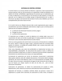 SISTEMAS DE CONTROL INTERNO. Página 1