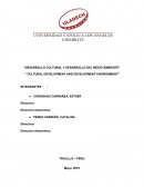 “DESARROLLO CULTURAL Y DESARROLLO DEL MEDIO AMBIENTE”
